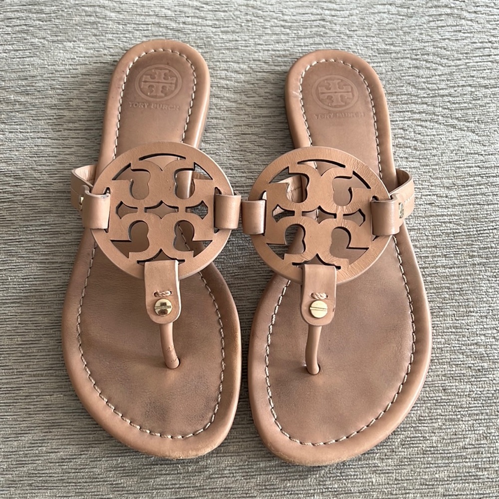 Tan Tory Burch Miller Sandals